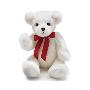  Jointed White Bear with Satin Red Ribbon 12 H [Toy] Toys 