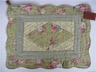 Great Finds Karolyn Pastel Green Quilted Placemat 100% Cotton  