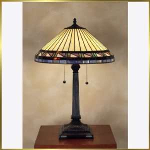 Tiffany Table Lamp, QZTF6663VB, 2 lights, Antique Bronze, 16 wide X 