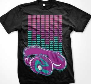 Seller* Neon Headphones T shirt DJ Mens Oversized Cool Neon Design 