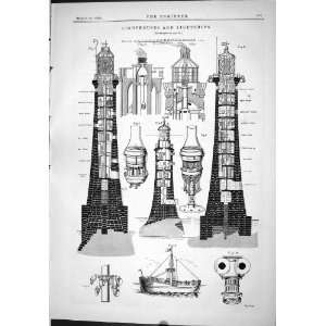  1889 Engineering Lighthouses Lightships Diagrams Ship 