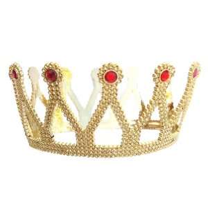  Royal Gold Queen Crown with Red Jewels ~ Halloween Queen 