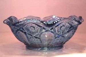 Smith Glass Ice Blue Iridized Heritage Bowl  