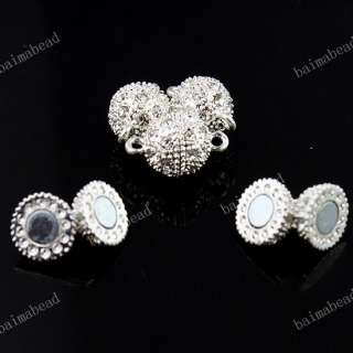   Crystal Round Ball Golden Silver 18 KGP Magnetic Clasp 8 16 MM  