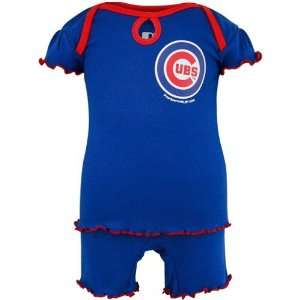  Chicago Cubs Infant Girls Royal Blue Sleepwear Set Sports 