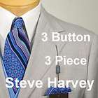 48L Suit STEVE HARVEY Coordinated Gray Check 3 Piece Mens Suits 48 