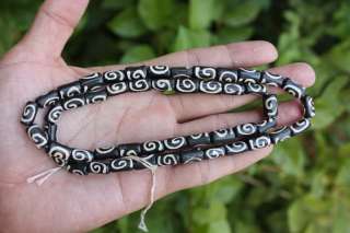 48 Spiral Black White Batik Tube Bone Handmade Beads Wholesale  