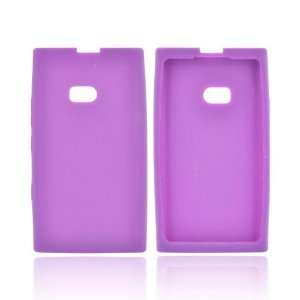  For Nokia Lumia 900 Purple Rubbery Feel Anti Slip Silicone 