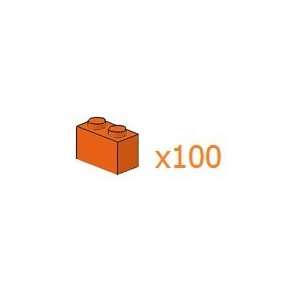  100x LEGO® Orange 1x2 Bricks Toys & Games