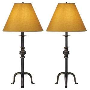  Set of Two Peg Leg Iron Table Lamps
