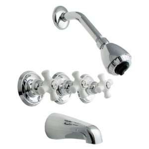  LDR 950 70108CP Triple Handle Tub and Shower Faucet Chrome 