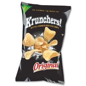 Krunchers Original Kettle Cooked Potato Chips, 1.0 Oz Bags (Pack of 56 