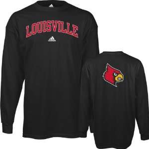 Louisville Cardinals adidas Black Relentless Long Sleeve T Shirt 