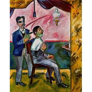     Mikhail Fiodorovich Larionov   24 x 30 inches   Gentlemen Barber