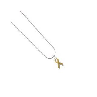 Yellow Ribbon Heart Lariat Charm Necklace [Jewelry] Jewelry  