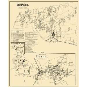  BETHEL CONNECTICUT (CT) LANDOWNER MAP 1874