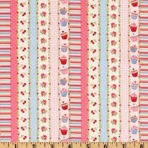  44 Wide Tea Time Stripe Pink Fabric By The Yard Arts 