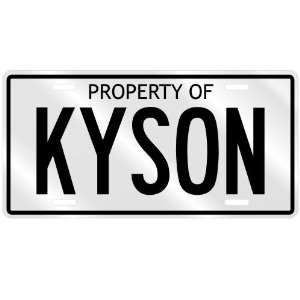 PROPERTY OF KYSON LICENSE PLATE SING NAME 