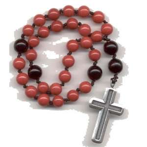  Anglican Prayer Beads, Rosary   Red Mountain Jade/Black 