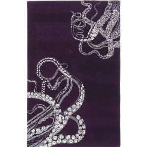  Contemporary Area Rug Octopus Tail 5 x 8 Carpet Wool 