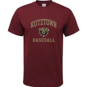  Kutztown Golden Bears Maroon Youth Baseball Arch T Shirt 