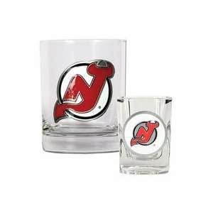  New Jersey Devils Rocks Glass and Shot Glass Set Sports 