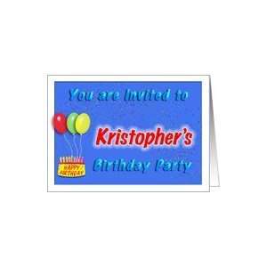  Kristophers Birthday, Invitation to the Party Card Toys 