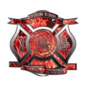   to Serve Firefighter Decal Inferno Red 4 Reflective Automotive