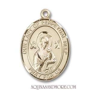  Our Lady of Perpetual Help Medium 14kt Gold Medal Jewelry