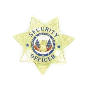 Security Officer 7pt Gold Star Badge