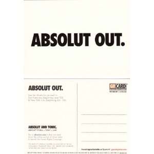  Absolut Out Promo Postcard 2003 the Closets Everything 