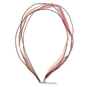   Amber Organza Ribbon and Cotton Cord Necklace Arts, Crafts & Sewing