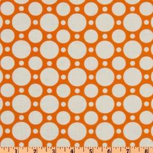  44 Wide Crazy for Dots & Stripes Large Dot Orange Fabric 