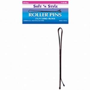    Soft N Style 2 3/4 Black Roller Pin 1 Lb Box (Pack of 6) Beauty