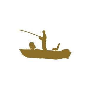  Bass Fishing Boat GOLD vinyl window decal sticker Office 