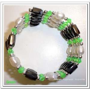   pearl Bracelet/Necklace/Anklet Lariat   green beads 