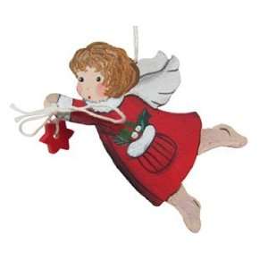  Red Angel Flying with Star Christmas Ornament