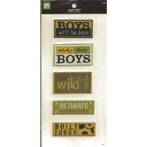  Boy Woven Fabric Label Scrapbook Stickers (23477) Arts 