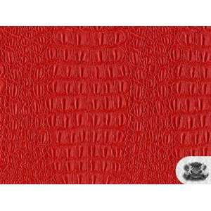   GATOR RED Faux / Fake Leather Fabric By the Yard 