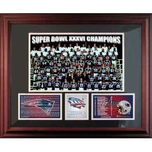   Patriots Framed Healy Plaque   2001 Super Bowl Champs