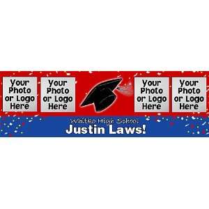   Graduation Personalized Banner 18 Inch x 54 Inch All Weather Vinyl