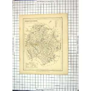 Antique Map Dugdales Herefordshire England Hereford 