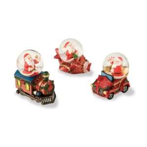  October Hill Santa Snow Globes 3 Pack Assorted