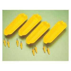  Corn Holder/skewers with Trays   4 Pairs. Patio, Lawn 