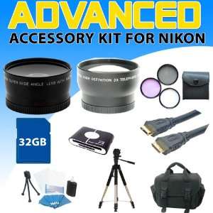 Premium Accessory Kit for Nikon D3000, D3100, D5000, D5100, D7000 with 