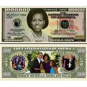   Michelle Obama First Family Million Dollar Bill Notes 