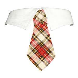Dog Necktie Wedding Collar  Carter Brown & Red Plaid, XS (Neck 6 8)