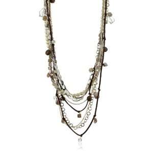  Leslie Danzis Pearl, Shell And Multi Chain Necklace 