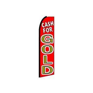  CASH FOR GOLD (Red) Feather Banner Flag (11.5 x 3 Feet 