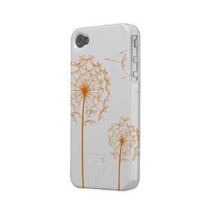  orange dandelion Case mate Iphone 4 Cases Electronics